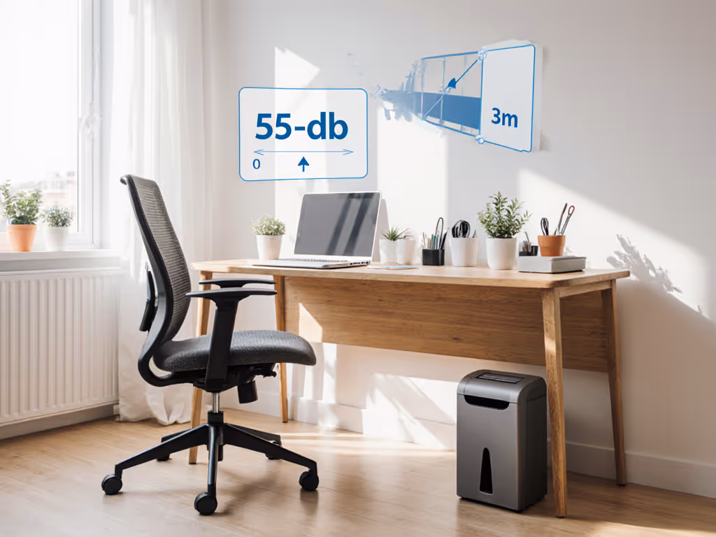 home_office_workspace_with_shredder_placed_under_desk_db_measurements_overlay