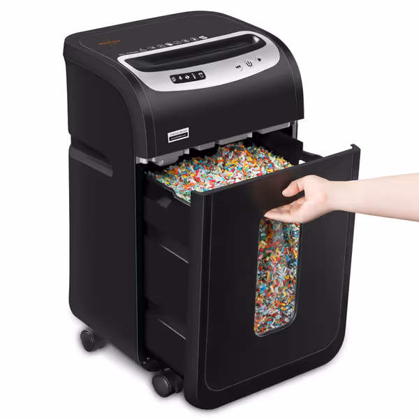 Paper Shredder for Home Office Heavy Duty with 60 Mins Running with US Patented Cutter,Shred CD/Card with Extra Large Bin,AUTO Jam Proof(ETL) (18-Sheet Micro Cut)